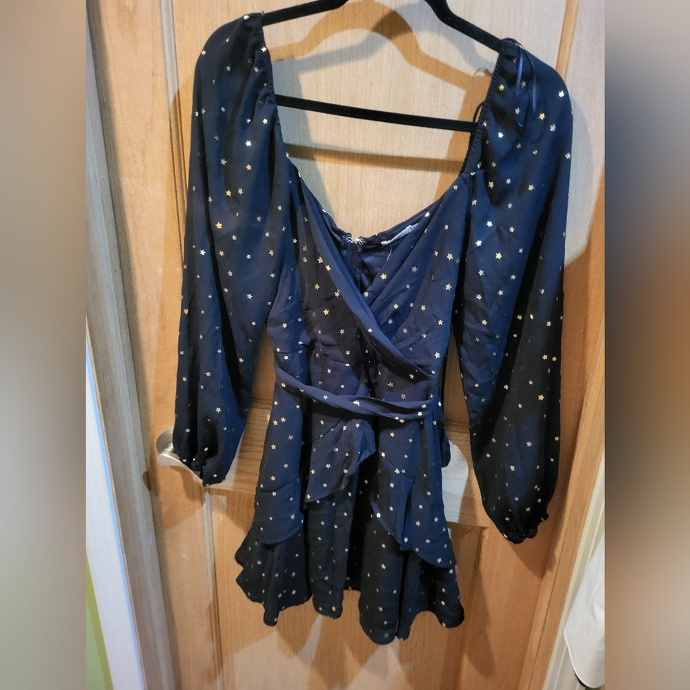 Mi Ami Black w/ Gold Stars Dress